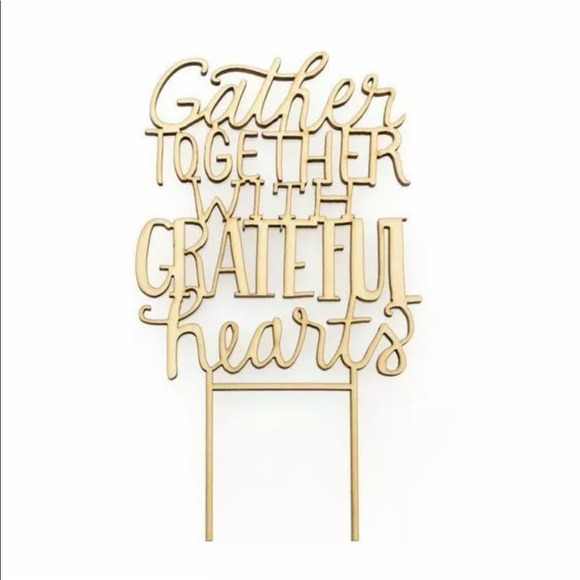GATHER TOGETHER WITH GRATEFUL HEARTS Cake Topper - Picture 3 of 3